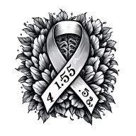 brain tumor ribbon with the date 4.15.25 in it tattoo design idea
