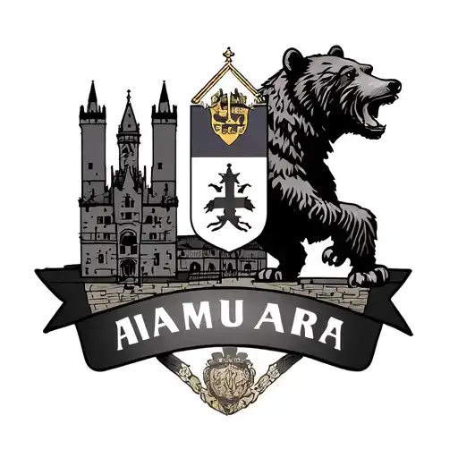 attoo design featuring the city borders of Ankara, with the flag of Hamburg (castle emblem), the Berlin bear symbol, and tattoo design idea