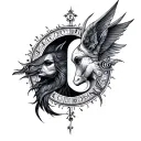 Libra And Sagittarius Combined tattoo design idea