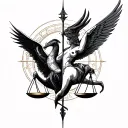 Libra And Sagittarius Combined tattoo design idea