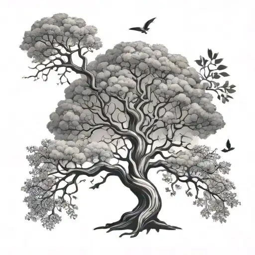 mother nature tree tattoo design idea