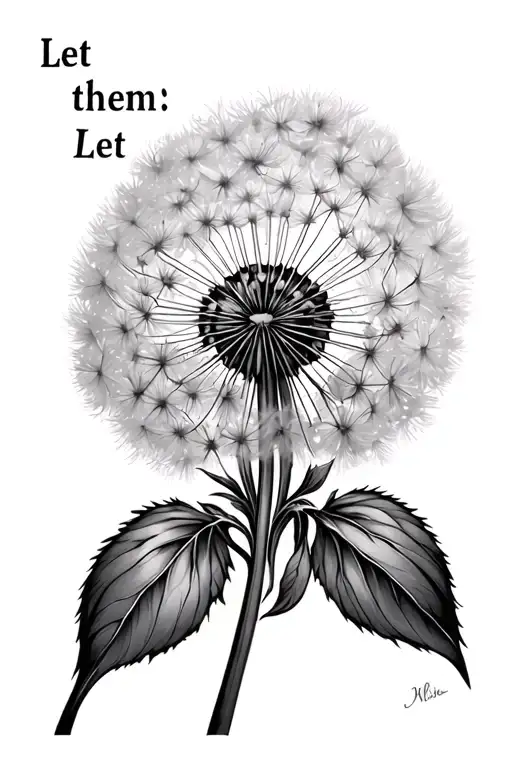 "Let them " "Let them " dandelion blowing tattoo design idea