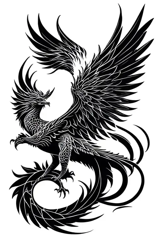 phoenix dragon and dove masculine tattoo tattoo design idea