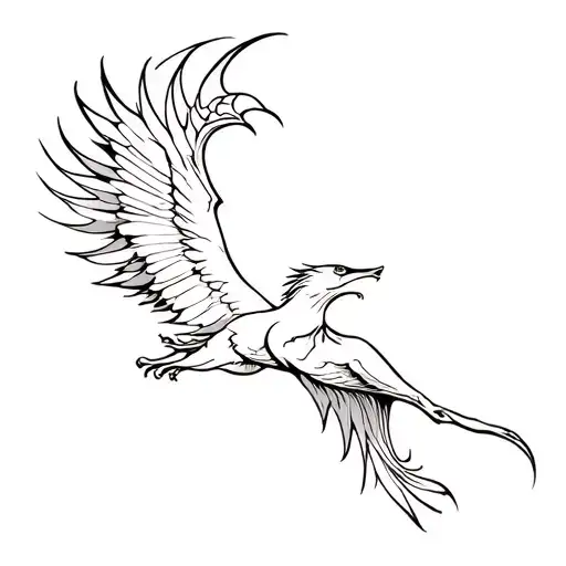 fenix flying tattoo design idea