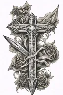 cross but it's a sword tattoo design idea