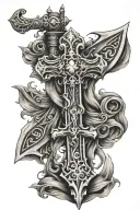 cross but it's a sword tattoo design idea