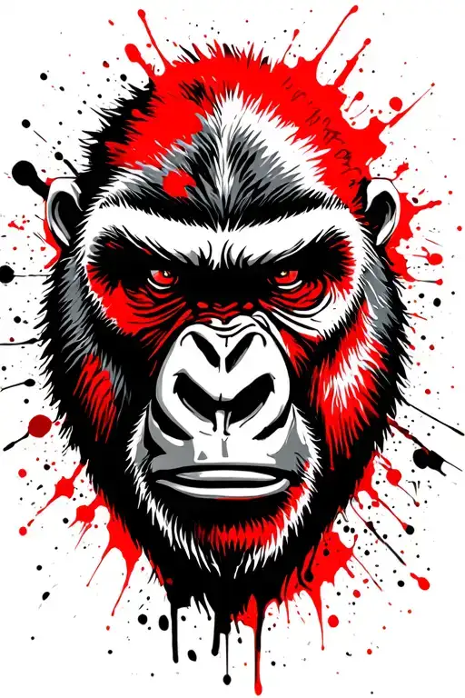 angry gorilla face tattoo design idea