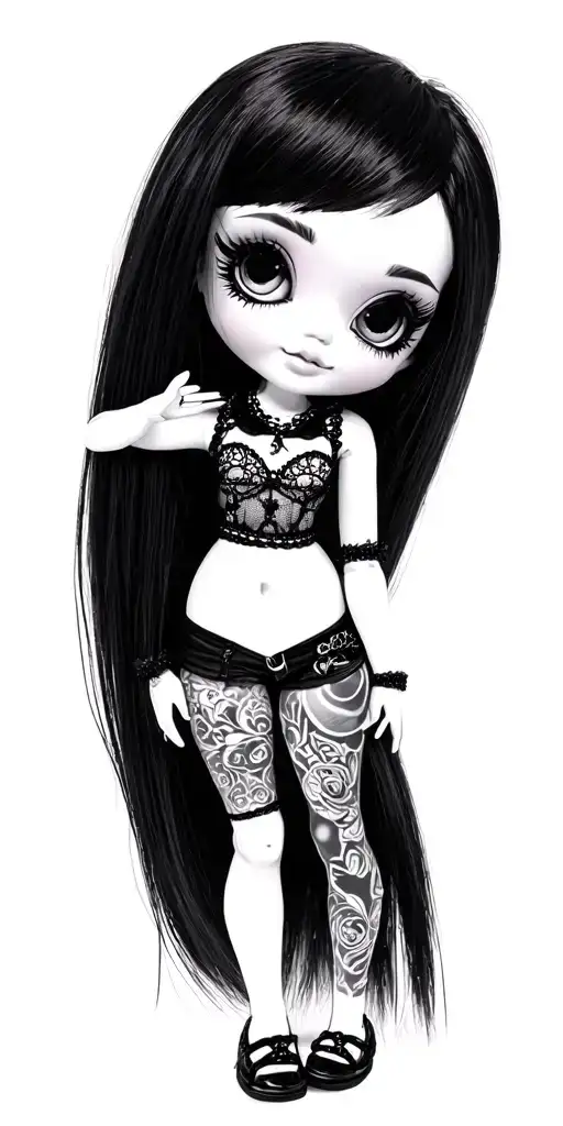 bratz dolls goth girl tattoo design idea