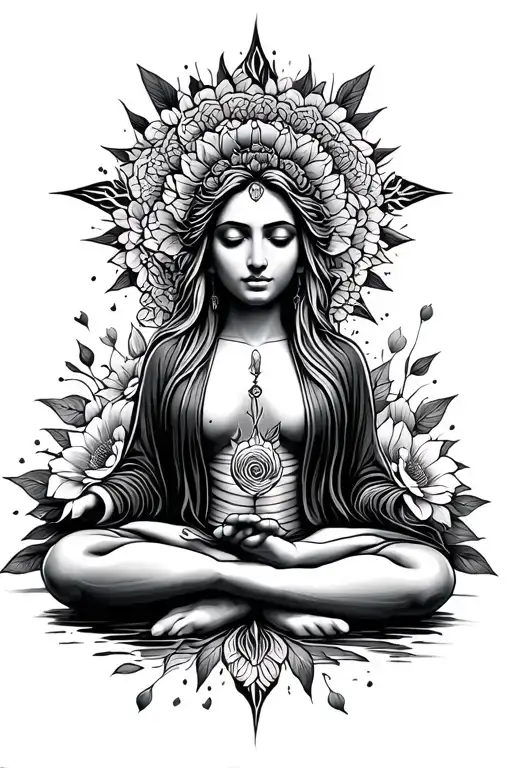 inner peace love and prosperity tattoo design idea