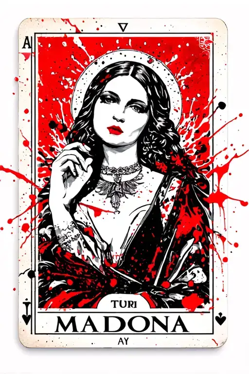 anti Madonna inspired tarot card tattoo design idea