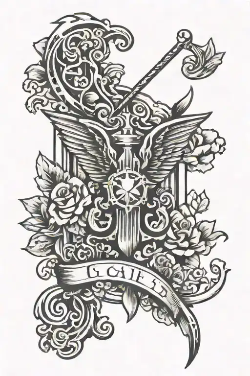 narrow gate tattoo design idea