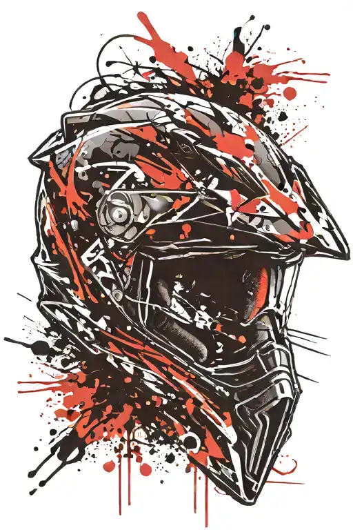 dirt bike helmet tattoo design idea