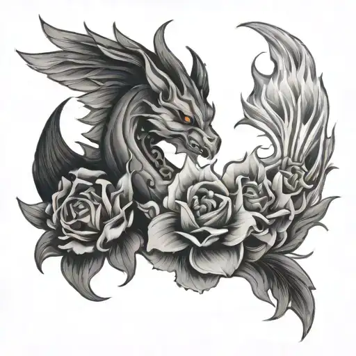 fire and air together tattoo design idea