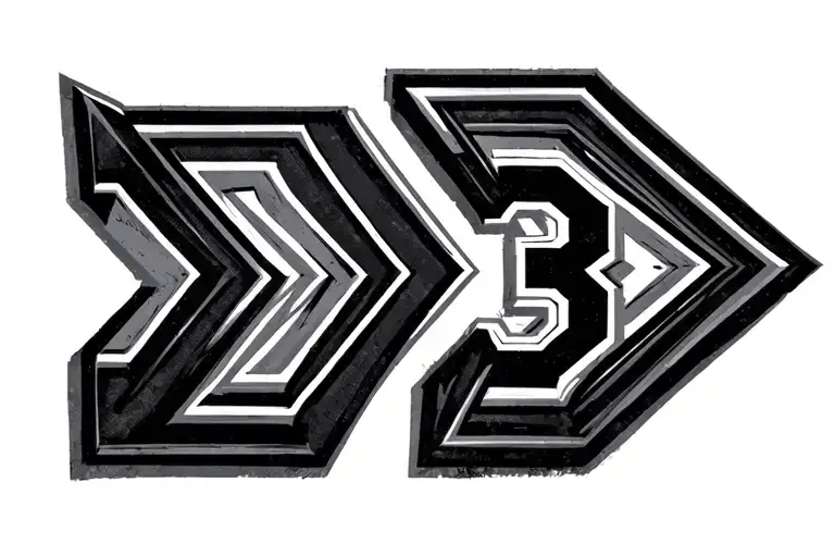 elegant and modern arrow that incorporates one of LeBron's jersey numbers 6 and 23. For example, the number tattoo design idea