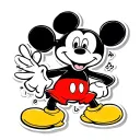 Mickey Mouse sticker sketched tattoo design idea