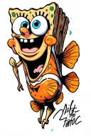 Nemo, sponge bob, magic school bus, driftwood tattoo design idea