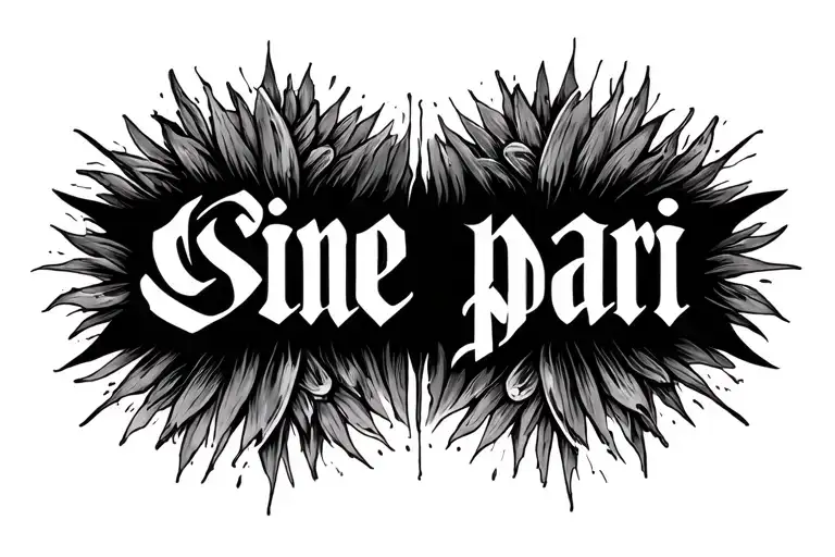  ''sine pari'' under it there is a line and under that says without equal                                         tattoo design idea