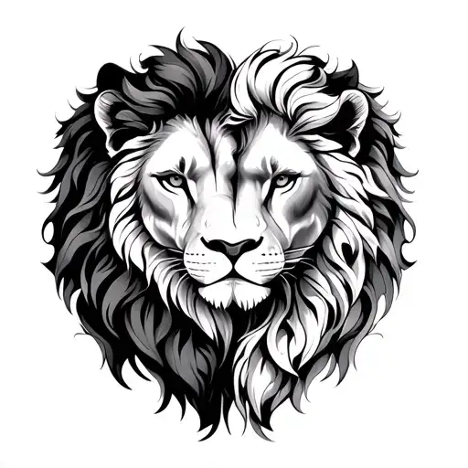 Leo and libra zodiac sign combined love tattoo design idea