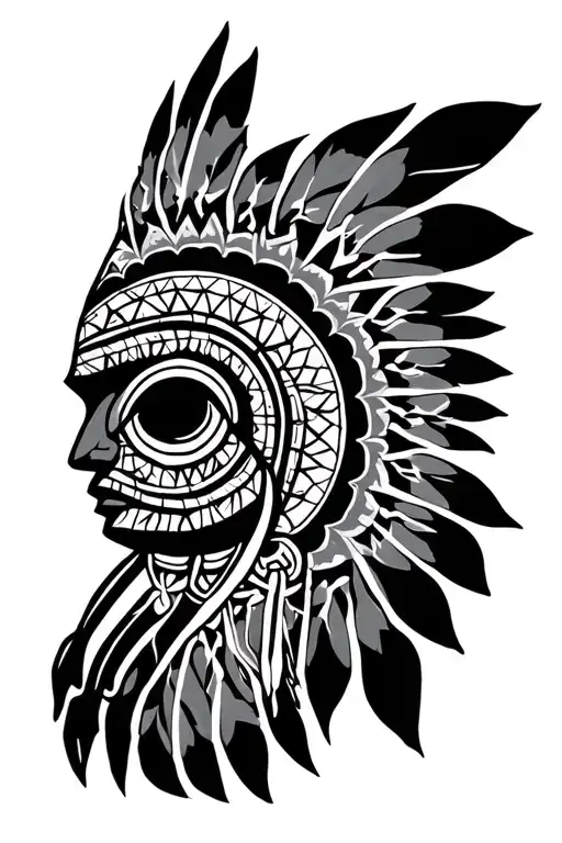 Native American sacred geometry patterns tattoo design idea