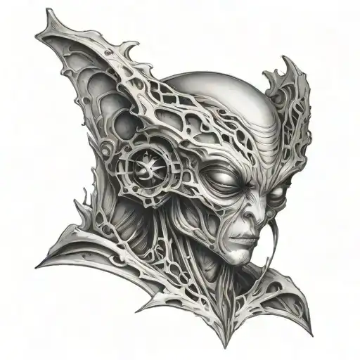 the grays alien face tattoo design idea