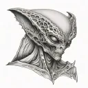 the grays alien face tattoo design idea