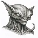 the grays alien face tattoo design idea