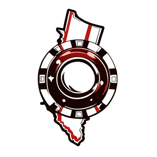 poker chip and bowling ball transforming with the arizona state outline tattoo design idea