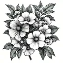 shoulder tattoo of geranium bouquet tattoo design idea