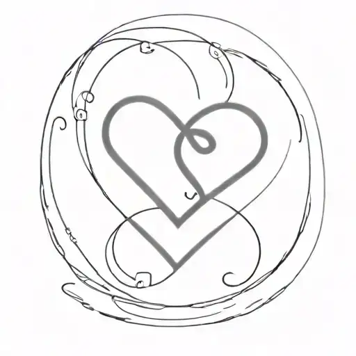fingerprint heart with infinity sign inside plus navigation compass and gps coordinates tattoo design idea