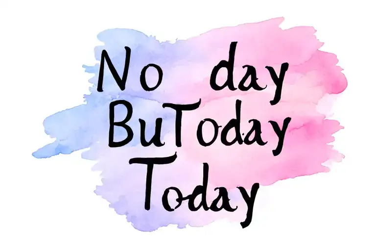 No Day But Today sobriety date tattoo design idea