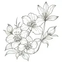 poppy, orchid, gladiolus, daisy, sweet pea flower tattoo design idea