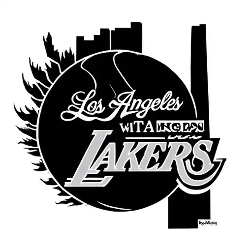 Los Angeles with Lakers tattoo design idea