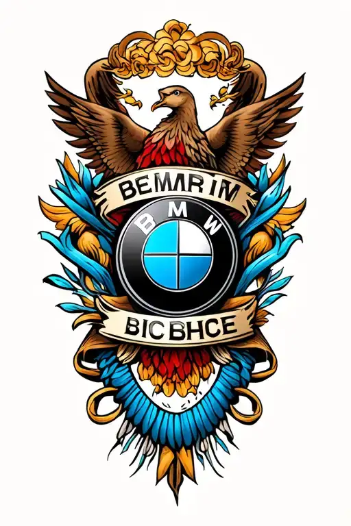 bmw logo thats its in my arm sleeve tattoo design idea
