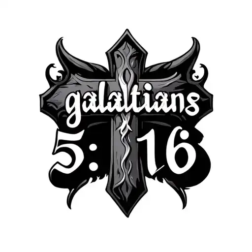 "galatians 5:16" cross tattoo tattoo design idea