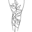 leaves wrapped around knee tattoo design idea