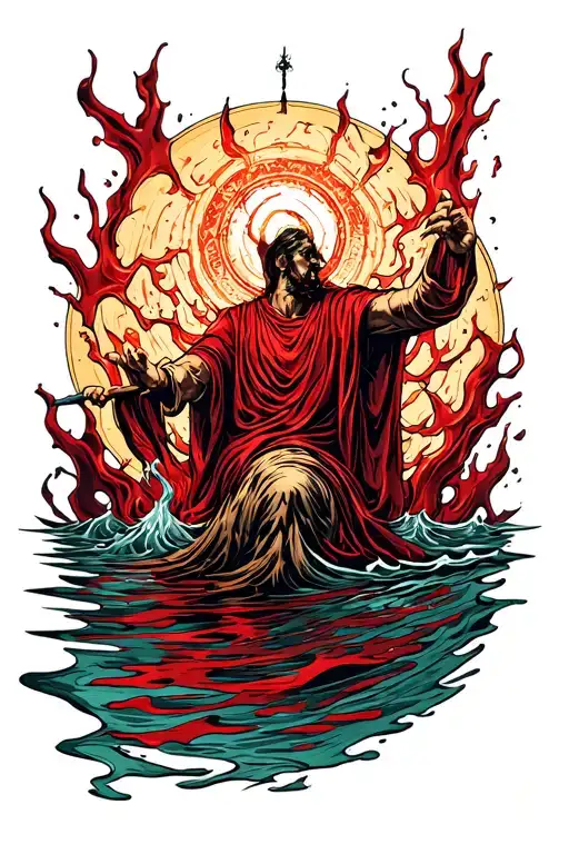 blood of the covenant is thicker than the waters of life  tattoo design idea