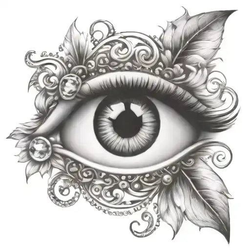 gypsy eye with diamonds tattoo design idea