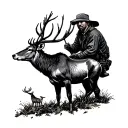 Hunting scenes tattoo design idea
