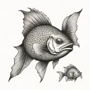 Australian fish swimming gracefully tattoo design idea