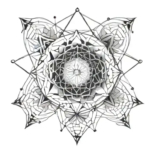 A geometric design inspired by sacred geometry and the concept of setting new goals tattoo design idea