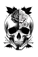 half skull half peace tattoo design idea