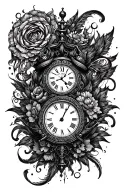 clock with "One day at a time" inside tattoo design idea