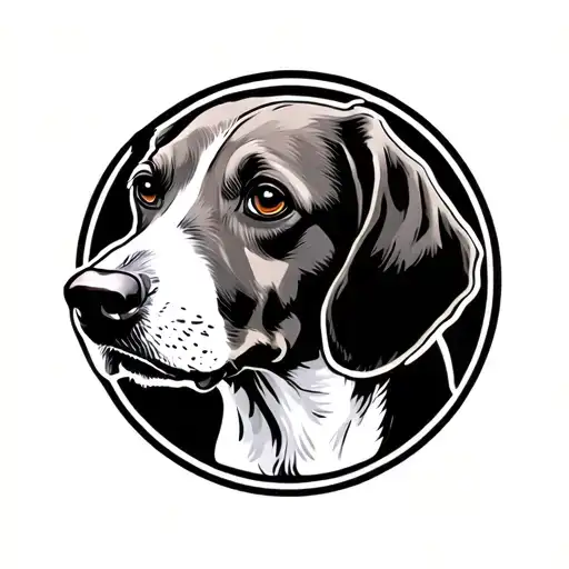 hound treeing walker coonhound tattoo design idea