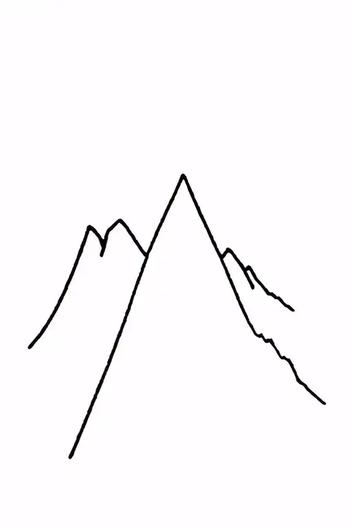 "Verso L'alto" simple mountain cursive tattoo design idea
