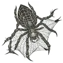 generates a tattoo, spider web on the entire dorsal of the left hand, above the Brazilian wandering spider almost all over the tattoo design idea