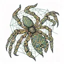 generates a tattoo, spider web on the entire dorsal of the left hand, above the Brazilian wandering spider almost all over the tattoo design idea
