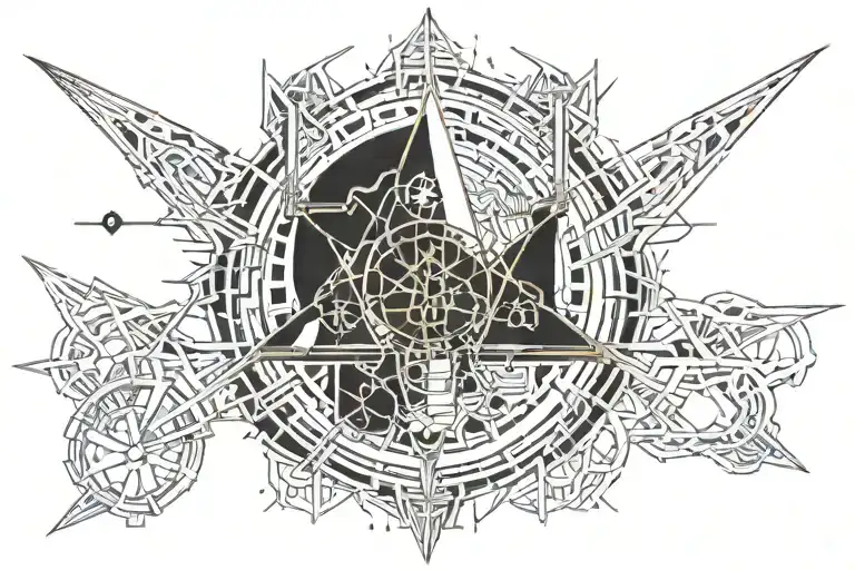 the phrase "Hail God! the dying salute thee!" times new Roman 3d blood and iron tattoo design idea