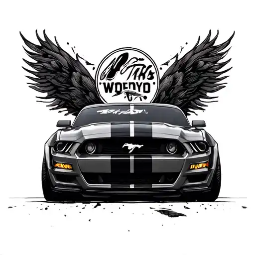Ford Mustang tattoo design idea