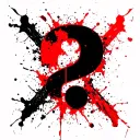 question mark (?) then cross (x) tattoo design idea