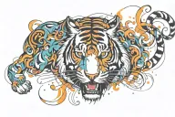ADHD Tiger tattoo design idea